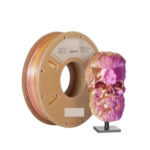 3D Drucker Filament, 250G zweifarbi matte Seide/dreifarbi Seide/PLA-Filament, 1,75 mm ± 0,03 for 3D-Druck(Silk Gold Purple) von HPHPH