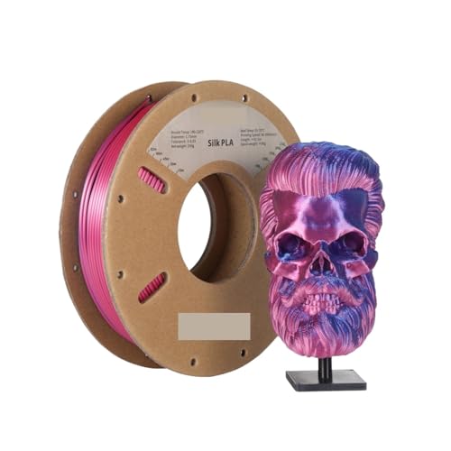 3D Drucker Filament, 250G zweifarbi matte Seide/dreifarbi Seide/PLA-Filament, 1,75 mm ± 0,03 for 3D-Druck(Silk Rose Red Blue) von HPHPH