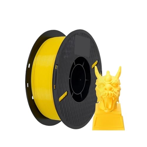 3D Drucker Filament, 3D-Drucker 1 kg 1,75 mm PETG-Filament, 2,2 lbs 3D-Druck umweltfreundliche Kunststoff-Verbrauchsmaterialien(1KG PETG Yellow) von HPHPH
