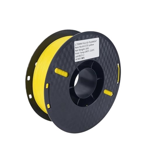 3D Drucker Filament, 3D-Drucker 1 kg 1,75 mm PLA PETG-Filament, 2,2 lbs 3D-Druck umweltfreundliche Kunststoff-Verbrauchsmaterialien(1KG PLA Yellow) von HPHPH