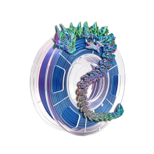 3D Drucker Filament, Mehrfarbiges dreifarbiges PLA-3D-Druckerfilament aus Seide, Sublimationsprodukte for 3D-Druckmaterialien. Dreifarbiges 1,75 mm PLA-Filament(Fuchsia Blue GR) von HPHPH