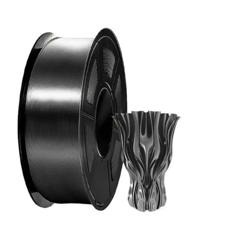 3D Drucker Filament, SILK PLA-Filament 1,75 mm 1 kg, SILK Rainbow 3D-Druckerfilament for FDM-Hochglanz-3D-Druckmaterialien(SILK Black) von HPHPH