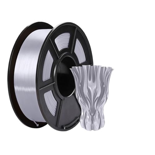 3D Drucker Filament, SILK PLA-Filament 1,75 mm 1 kg, SILK Rainbow 3D-Druckerfilament for FDM-Hochglanz-3D-Druckmaterialien(SILK Silver) von HPHPH