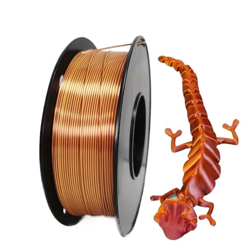 3D Drucker Filament, Zweifarbiges 3D-Drucker-Filament, PLA 250 g, zweifarbig, 1,75 mm, for 3D Magic Rot-Blau Schwarz-Rot, zweifarbiges Seidendruckmaterial(Gold brown-250g) von HPHPH