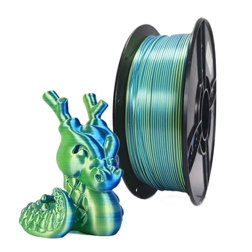 3D Drucker Filament, Zweifarbiges 3D-Drucker-Filament, PLA 250 g, zweifarbig, 1,75 mm, for 3D Magic Rot-Blau Schwarz-Rot, zweifarbiges Seidendruckmaterial(Yellow blue- 250g) von HPHPH