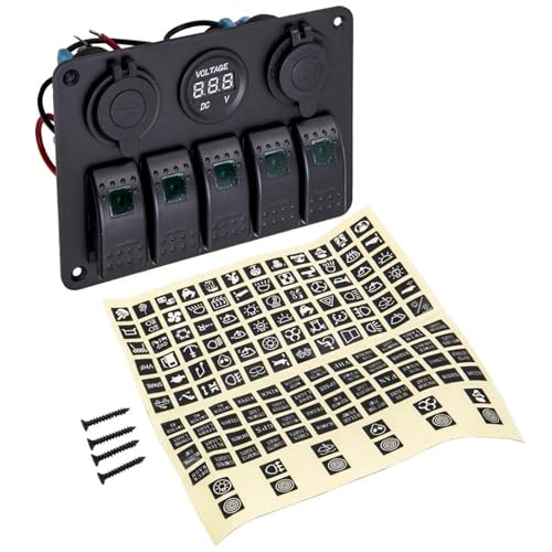 5 Stück Universal Kippschalter Panel 2 USB 12V Auto Boot Boot Kippschalter von HPHPH