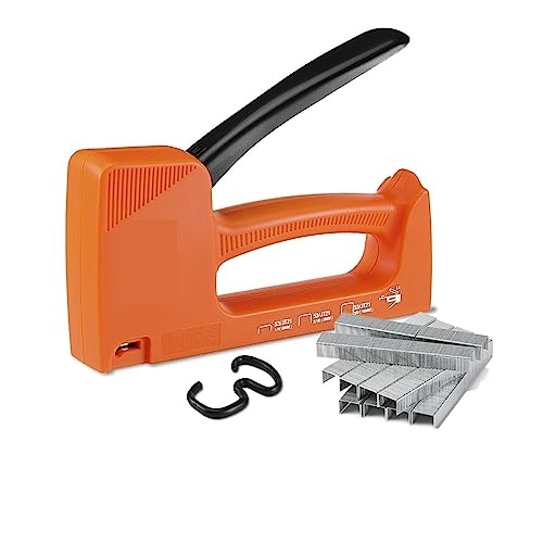 Bauhefter, robuste 3-in-1-Handnagelpistole mit 3000 Heftklammern, Polsterhefter for Holzmöbel, Heimwerker(Type53 1600nails) von HPHPH