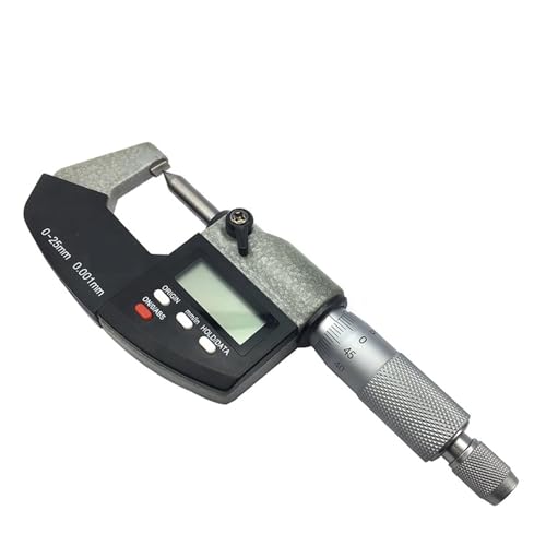 Bügelmessschraube, 0-25 mm elektronische äußere Mikrometer 0,001 mm mit extra groß LCD Bildschirm-Digital-Mikrometer elektronische digitale Messwerkzeuge, Hohe Präzision(Flat pointed) von HPHPH