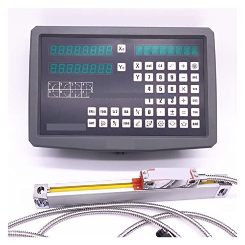 GCS900-2DB 2. Axis Fräsen Drehmaschine Digitalanzeige und 2 Stück 0-1000mm lineare Skala (kompletter Set mit Zubehör),Digitales DRO von HPHPH