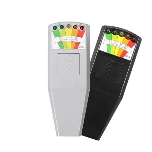HPHPH EMF Messgerät K2 Elektromagnetisches Feld EMF Zählerstrahlung Dosimeter-Detektor tragbar EMF Magnetfeldmonitor 5 LED Meter(White with Battery) von HPHPH