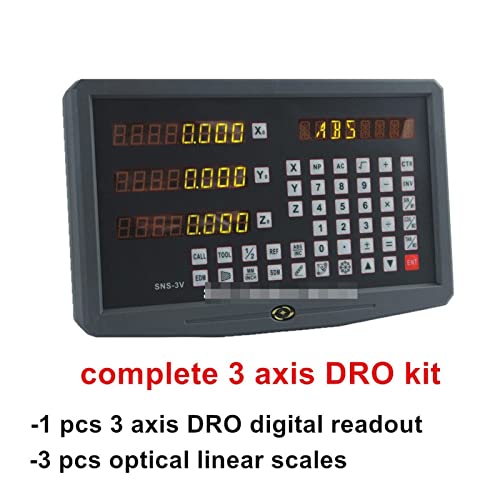 Hohe Präzision komplett Set Fräsen/Drehmaschine/Bohrmaschine Digitale Anzeige und 3 Stück lineare Linear-Encoder-Zeile,Digitales DRO(0.005mm complete kit) von HPHPH