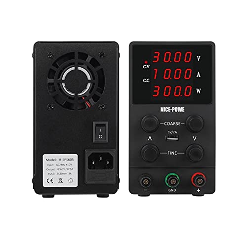 Labornetzteil 4 Ziffern USB DC. Labor-Stromversorgung einstellbar 3 0V 10A 60V 120V 5A 3A Genaue Regulated Voltage Regulator Switching Bank Quelle(SPS305-Black,110-V) von HPHPH