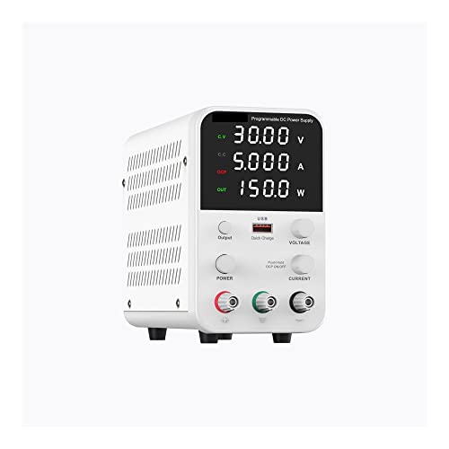 Labornetzteil DC Einstellbares Stromversorgungslabor -Workbench programmierbare Stromversorgung USB Schneller Ladefunktionsspannungsreglerschalter(White,WPS1602) von HPHPH