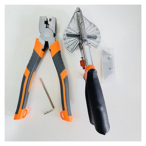 Rohrschneider, Winkelschere 45-120 Grad Gehrungsschneider, PVC PE. Plastikrohrschere mit 10 PC-Klingen für das Sanitärwerkzeug(1 Set) von HPHPH