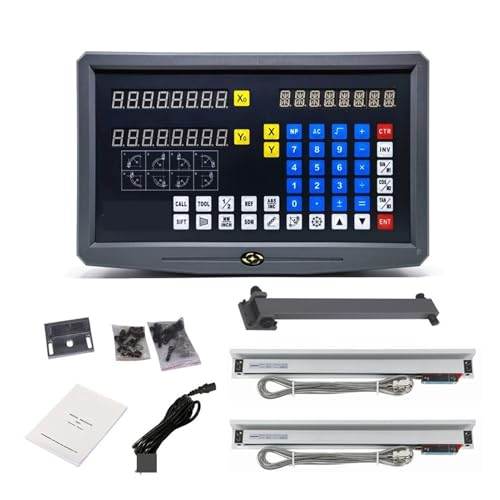 SNS-2V 2 Axis-Kit Fräsdrehmaschine Digitalanzeige mit 2 stücke 5UM optischer Lineal Linear Scale Encoder,Digitales DRO(0.005mm complete kit) von HPHPH