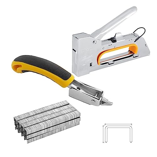 Tacker, 3-in-1-Hochleistungstacker mit Heftklammerentferner und Nägeln, manueller Tacker for Befestigen von Polstermöbeln(1SET) von HPHPH
