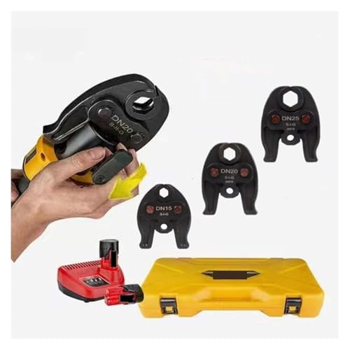 Tragbare Lade-Hydraulikklemme, Mini-Elektro-Crimpzange, Kupfer- und Aluminium-Stromkabel-Werkzeug, automatischer Reset Hydraulisches Werkzeug(Tool Kit DN-I) von HPHPH