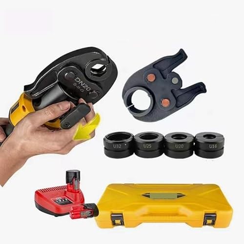 Tragbare Lade-Hydraulikklemme, Mini-Elektro-Crimpzange, Kupfer- und Aluminium-Stromkabel-Werkzeug, automatischer Reset Hydraulisches Werkzeug(Universal tool Kit U) von HPHPH