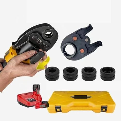Tragbare Lade-Hydraulikklemme, Mini-Elektro-Crimpzange, Kupfer- und Aluminium-Stromkabel-Werkzeug, automatischer Reset Hydraulisches Werkzeug(Universal tool Kit V) von HPHPH