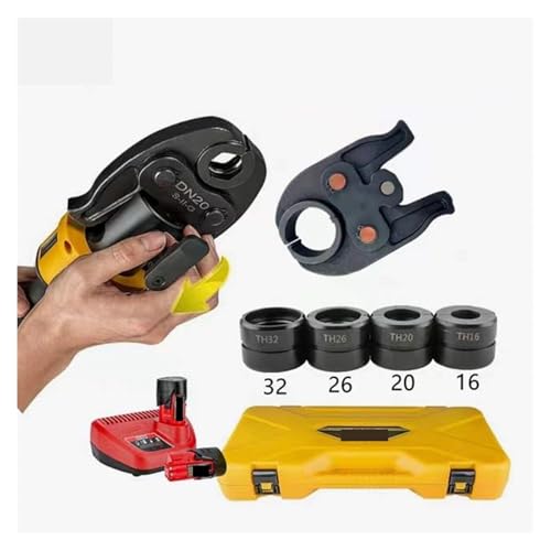 Tragbare Lade-Hydraulikklemme, Mini-Elektro-Crimpzange, Kupfer- und Aluminium-Stromkabel-Werkzeug, automatischer Reset Hydraulisches Werkzeug(Universal toolKit TH) von HPHPH