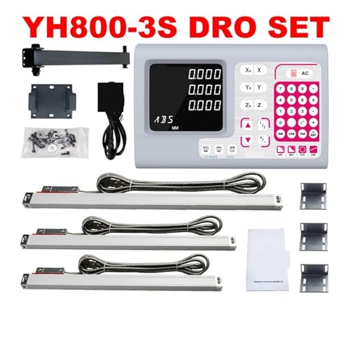 Yh800. LCD-Digital-Anzeigen-Set-Kit und lineares Maßstab 0-1000mm linearer Drehgeber for Drehmaschinen CNC Maschinen,Digitales DRO(YH800-3S Dro Set) von HPHPH
