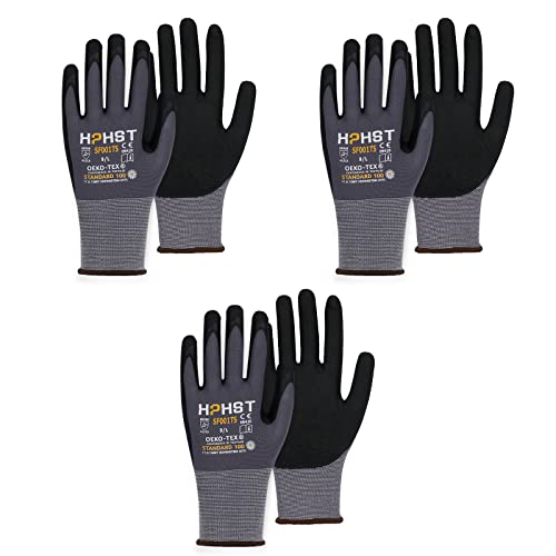 Arbeitshandschuhe - HPHST SF001TS Handschuhe 3 Paar Montagehandschuhe für Damen und Herren Gloves Ergonomisches Design Smart Touch Gartenhandschuhe Größe 8/M von HPHST