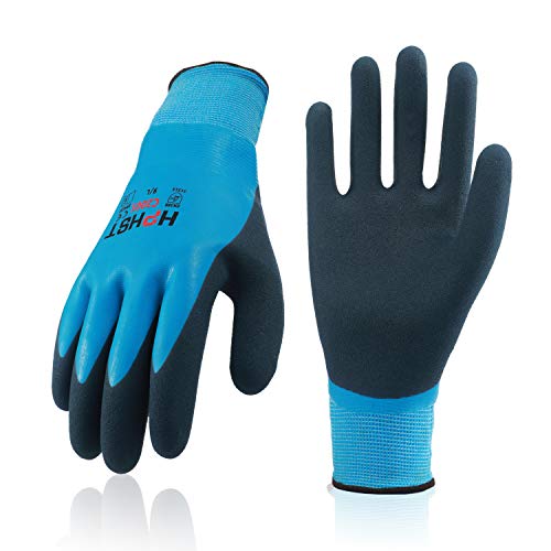 HPHST Arbeitshandschuhe Herren und Damen C2001 wasserdichte Gartenhandschuhe mit Schaumlatex und Gummibeschichtung Handschuhe (3 Paar) (Medium) von HPHST