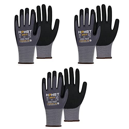 HPHST Arbeitshandschuhe SF001TS Handschuhe 3 Paar Montagehandschuhe für Damen und Herren Gloves Ergonomisches Design Smart Touch Gartenhandschuhe Größe 7/S von HPHST