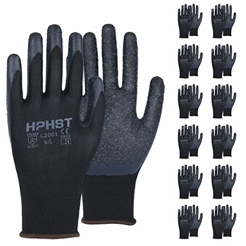 HPHST Robuste & komfortable Handschuhe Arbeitshandschuhe Herren Arbeitshandschuhe Damen - Gartenhandschuhe Herren - Mechaniker Handschuhe Herren mit Latex Beschichtung (Medium) von HPHST