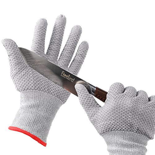 HPHST Schnittfeste Handschuhe für Herren und Damen, Arbeitshandschuhe im Wabendesign A5 Schutzhandschuh Schnittsichere Montage Handschuhe Gartenhandschuhe 1 Paar Grau Größe: 9/ L von HPHST