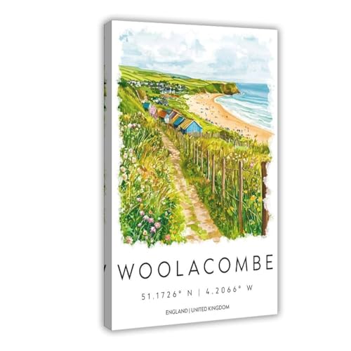 HPIOJQGOO Woolacombe Poster auf Leinwand, Wandkunst, Dekordruck, Bild Gemälde für Wohnzimmer, Schlafzimmer, Dekoration, 50 x 75 cm HPIOJQGOO Woolacombe Poster auf Leinwand, Wandkunst, Dekordruck, Bild Gemälde für Wohnzimmer, Schlafzimmer, Dekoration, 50 x 75 cm von HPIOJQGOO