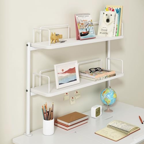 HPIRFYE Büro-Aufbewahrungsregal,Mehrzweck-Bücherregal Aus Metall Für Die Arbeitsplatte,Schreibtisch Regal Organizer,omputer-Schreibtisch-Bücherregal von HPIRFYE