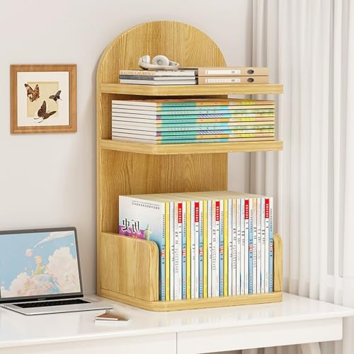 Mehrschichtiges Offenes Büro-Desktop-Lagerregal Mit Leitplanke, Mehrzweck-Desktop-Präsentationsregal, Hölzernes Büro-Lagerregal Für Wohnheim, Büro, Zuhause von HPIRFYE