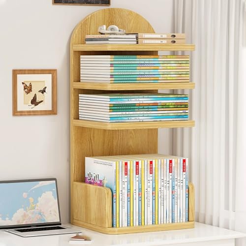 Mehrschichtiges Offenes Büro-Desktop-Lagerregal Mit Leitplanke, Mehrzweck-Desktop-Präsentationsregal, Hölzernes Büro-Lagerregal Für Wohnheim, Büro, Zuhause von HPIRFYE