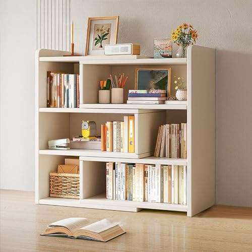 Offenes 2-stöckiges Schreibtischregal, erweiterbarer Desktop-Organizer, Ausstellungsständer,Holz-Bücherregal für Heim- oder Büronutzung, leicht zu montieren von HPIRFYE