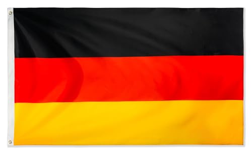 240 x 150 cm Groß Deutschland Flagge Deutscher Unterstützer Flaggen UV Fade Resistant mit Messingösen für Fußballspiele Sportereignisse Balkon Garten Draußen und Drinnen Dekoration Fähnchen von HPMAISON