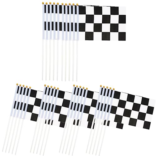 50 Stück Handgehaltene Mini-Flagge Karierte Rennsport-Flaggen Schwarz-weißes Karo Fahne Schiedsrichter-Flagge Motorsport Rennen Party Parade Feiern Sport Indoor Outdoor Dekoration 14*21cm/5.5*8.2in 50 Stück Handgehaltene Mini-Flagge Karierte Rennsport-Flaggen Schwarz-weißes Karo Fahne Schiedsrichter-Flagge Motorsport Rennen Party Parade Feiern Sport Indoor Outdoor Dekoration 14*21cm/5.5*8.2in von HPMAISON