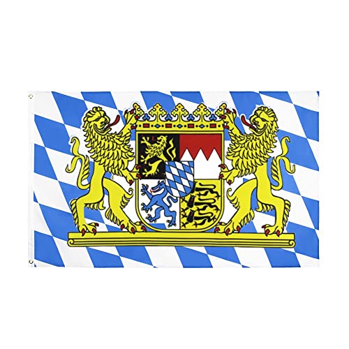 90 x 150 cm Flagge Bayern Bayerische Fahne Bierfest Oktoberfest Deko Fahnen UV-beständig mit Messingösen Balkon Garten Außen und Innen Girlande Wetterfeste von HPMAISON