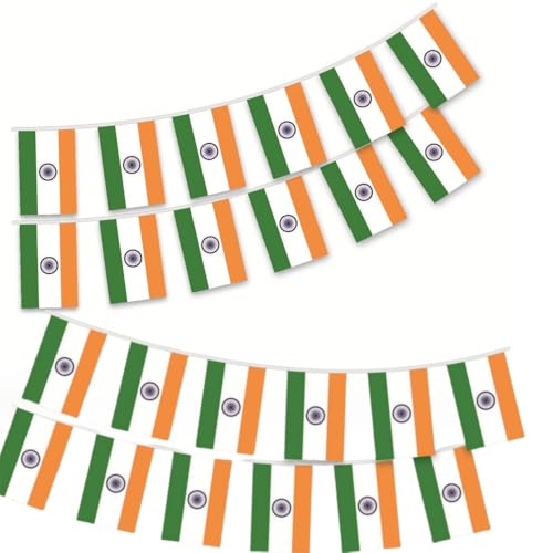 HPMAISON 10 M Indische Wimpelkette: 30 Stück Indische Mini Banner Flagge 21x14 cm Indoor Outdoor Garten Zaun Urlaub Dekoration HPMAISON 10 M Indische Wimpelkette: 30 Stück Indische Mini Banner Flagge 21x14 cm Indoor Outdoor Garten Zaun Urlaub Dekoration von HPMAISON