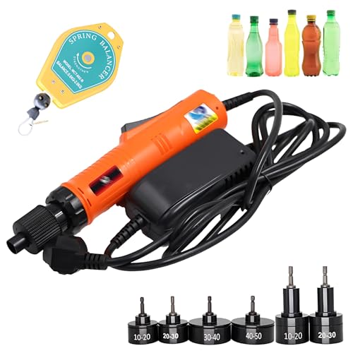 HPMCVE Elektrische Flaschenverschließmaschine, tragbare Maschine zum Verschließen von Flaschenverschlüssen mit 6 Verschließköpfen, Hand-Flaschenverschluss-Verschließer, einstellbare Geschwindigkeit von HPMCVE