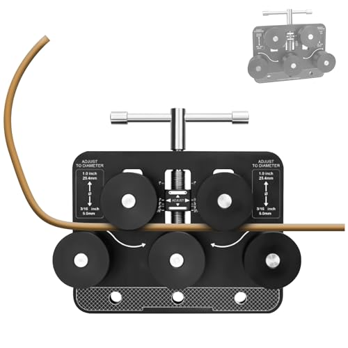 HPMCVE Robuster Rohrrichter, tragbarer Rohrrichter mit Rollendesign, Handgerät zum Richten von Bremsleitungen mit Einstellknopf, für Rohre mit Durchmessern von 3/16 bis 1,0 Zoll von HPMCVE