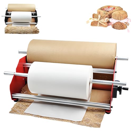 Wabenpapierrollenspender, manueller Wabenpapierhalter mit verstellbarer Rolle und zweiachsigem Design, Kraftpapierhalter, zum Verpacken von Geschirr, Büchern, Bastelarbeiten von HPMCVE