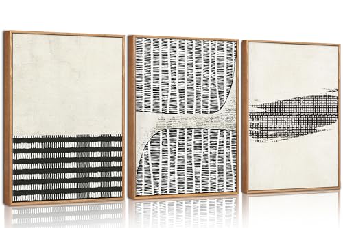 HPNIUB 3er-Set Rahmenkunst Abstrakt Geometrische Punktstruktur Leinwandbilder Mid-Century Schwarz Weiß Moderne Wanddeko Minimalistische Neutrale Kunst für Wohnzimmer Schlafzimmer Büro30x40cm HPNIUB 3er-Set Rahmenkunst Abstrakt Geometrische Punktstruktur Leinwandbilder Mid-Century Schwarz Weiß Moderne Wanddeko Minimalistische Neutrale Kunst für Wohnzimmer Schlafzimmer Büro30x40cm von HPNIUB