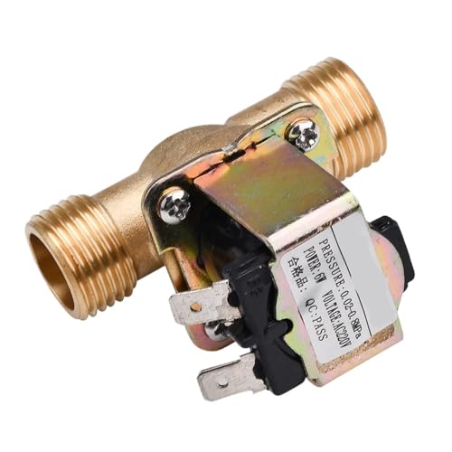 G1/2'' Messing Elektrisches Magnetventil N/C 12V 24V 220V Wasser Lufteinlass Strömungsschalter Heizung Ventil Rohr Zubehör(DC12V) von HPOBM