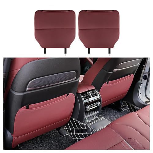 HPOUYDB 2 Stück Auto Rücksitz Anti Kick Pad, für Subaru Impreza Wagon 2000 2001 2002 2003 2004 2005 2006 2007 Wasserdicht Leder Rückenlehne Anti-Kick Pads Autositz RüCkenschutz,Red von HPOUYDB