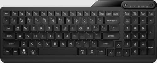 HP 475 - Tastatur - Dual-Mode, Multi-Device, kompakt, 2-Zonen-Layout, geringer Tastenhub, 12 programmierbare Tasten - kabellos - 2.4 GHz, Bluetooth 5.3 - Deutsch - Jet Black von HP Inc.