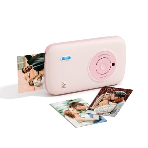 HPRT CP2100 Tragbarer Fotodrucker für iPhone & Android Mini-Sofort-Farbdrucker Bluetooth 5.0 Typ-C-Ladung Farbstoff-Sublimationstechnik, anfänglich 10 Blätter im Lieferumfang Pink von HPRT