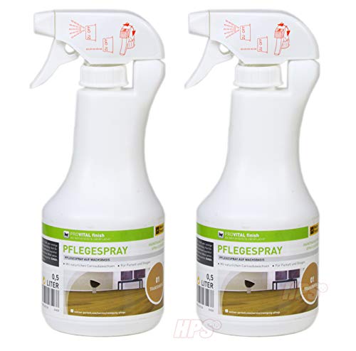 Provital Pflegespray - Farbton Transparent. Sparset - 2x500ml ProVital Pflegespray Weitzer Parkett Parkettpflegemittel Sprühflasche inklusive Auftragsvlies von HPS