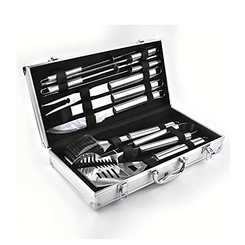 10-Teiliges Grillzubehör-Set – Der Allerbeste Grill Für Geburtstage Und Hochzeiten – Robustes Grillset Aus Edelstahl Im Koffer Zum Kochen Im Freien, Camping, G von HPTHLY