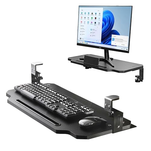 HPTHLY Ausziehbare Tastaturablage Ohne Bohren, Multifunktions-Tastaturhalter-Schublade Unter Dem Schreibtisch, Ergonomische Erweiterungstafel Mit Stiftschlitz von HPTHLY